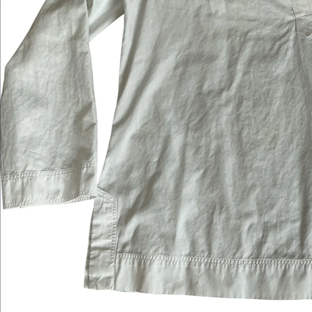 Lauren Ralph Lauren White Split V-Neck 100% Cotton Tunic Top Size XL Preppy - Picture 6 of 6